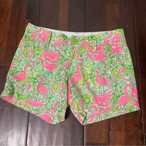 Lilly Pulitzer Green and Pink Bermuda Shorts Resort Style